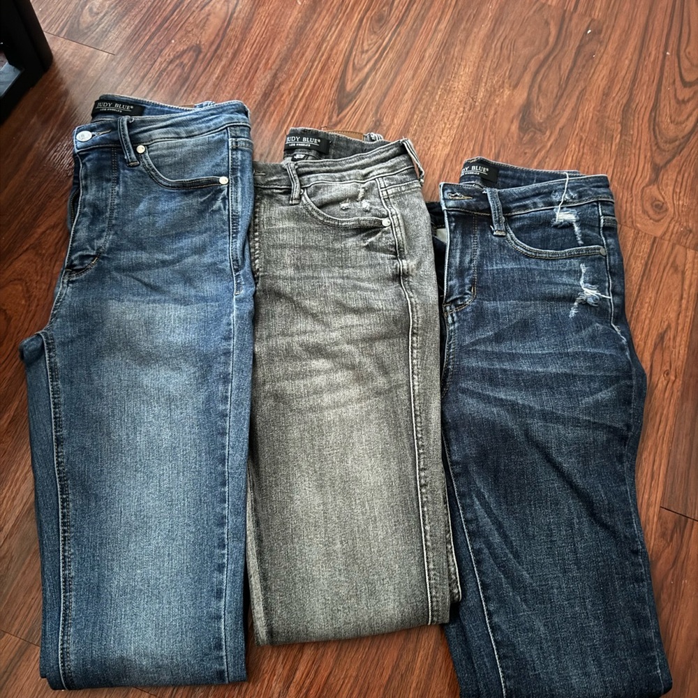 Judy blue lot -3 pairs dark wash , med wash and grey